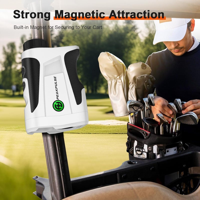 PEAKPULSE 1200 1700 Yards Golf Rangefinder Slope Magnetic Rechargeable 6X Magnification Laser Distance Range Finders Flag Pole Locked Vibration Golfer Accessories - Image 3